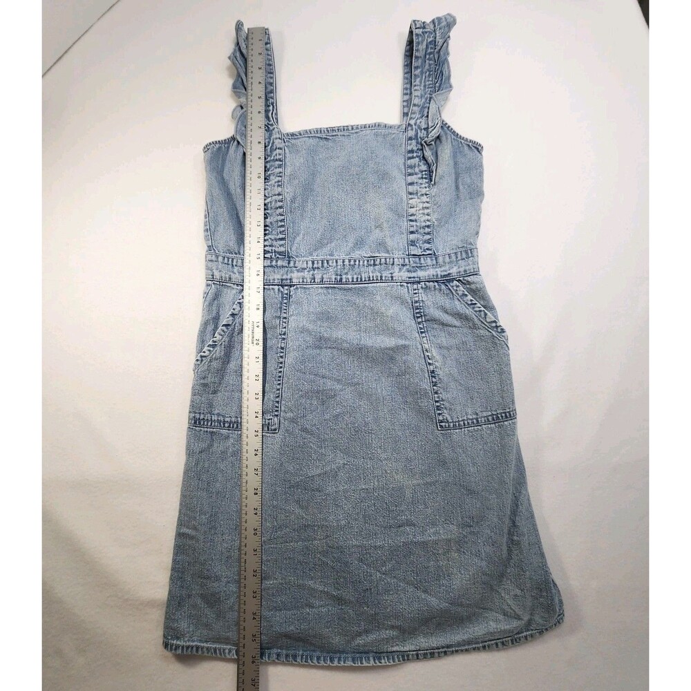 Japna Denim Dress Large Ruffle Light Wash 100% Cotton Western Country Cowgirl - Picture 7 of 8